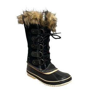 Sorel Joan of Arctic Faux Fur Suede Waterproof Warm Lace-Up Snow Boots 8